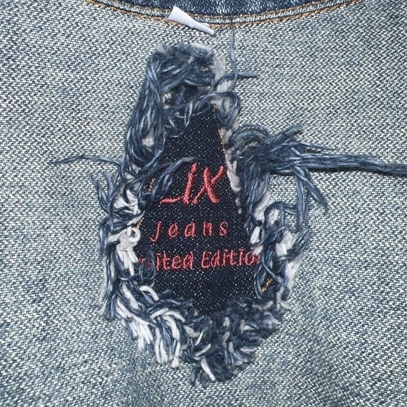 Lix Jeans Limited Edition Crop Denim Jacket M Made In Usa - Picture 7 of 7